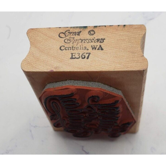 Great Impressions Fancy Happy Birthday E367 Wood Mounted Rubber Stamp - Picture 3 of 7